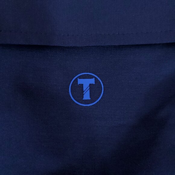 Twillory Mens Large Long Sleeve Performance Athleisure Golf Polo Shirt Navy Blue - Picture 9 of 15